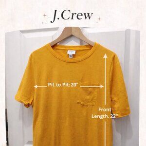 J.Crew Mustard Yellow Pocket T-Shirt Size Large Crewneck Casual Tee